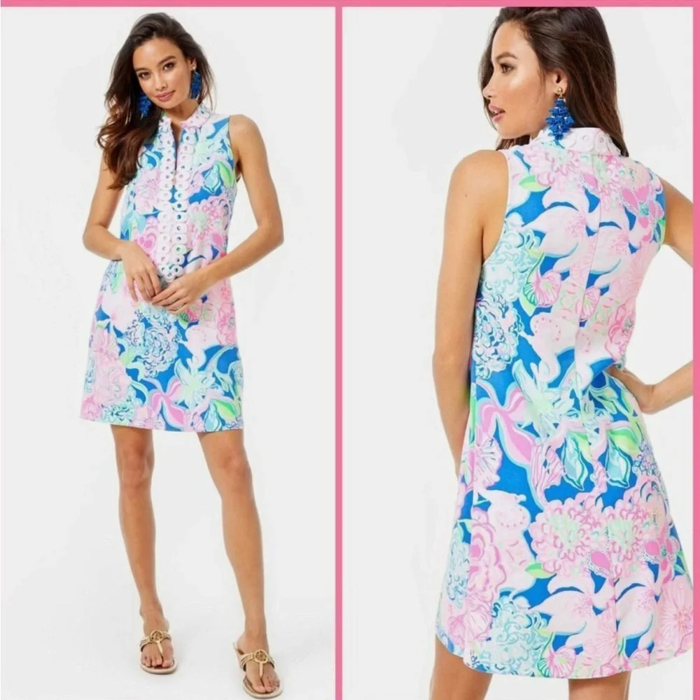 Lilly Pulitzer Jane Shift Dress Peony For Your Thoughts Sz 12 Zip Floral - Picture 2 of 6
